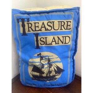 Think Geek Olde Book Pillow, Treasure Island Robert Louis Stevenson Blue Plush